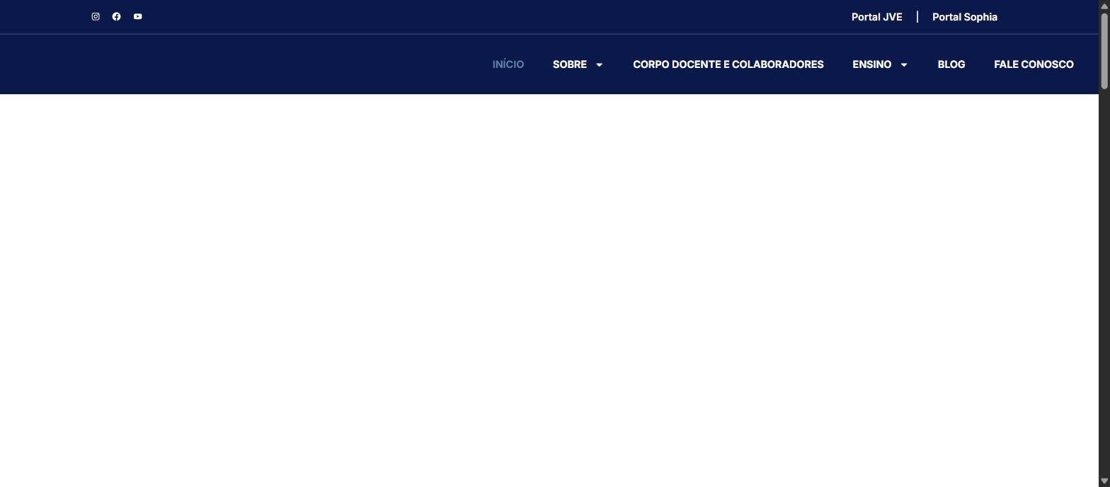 Captura da página inicial de colegiojve.com.br